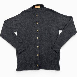 Gleneagles Scotland Women's Gray Cashmere Cardigan Scottish Sweater Size Medium